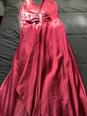 Red Satin Maxi Dress